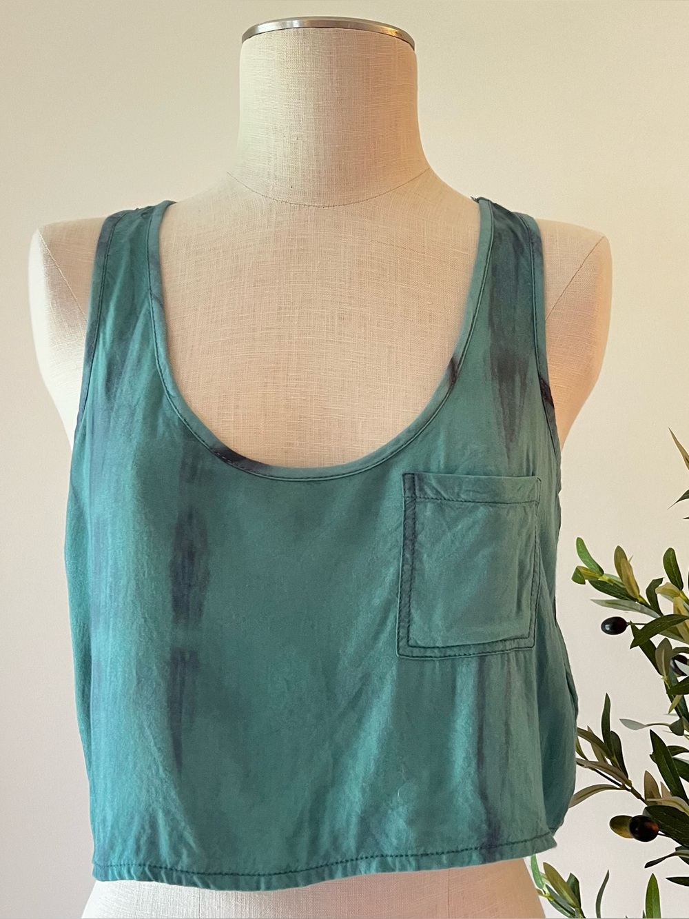 Ecote Womens Teal Pocket Tank Top